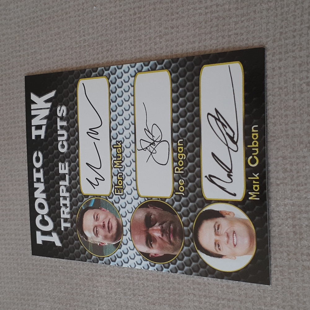 Iconic Ink Triple Cuts Billionaires Mark Cuban Elon Musk Joe Rogan Facsimile
